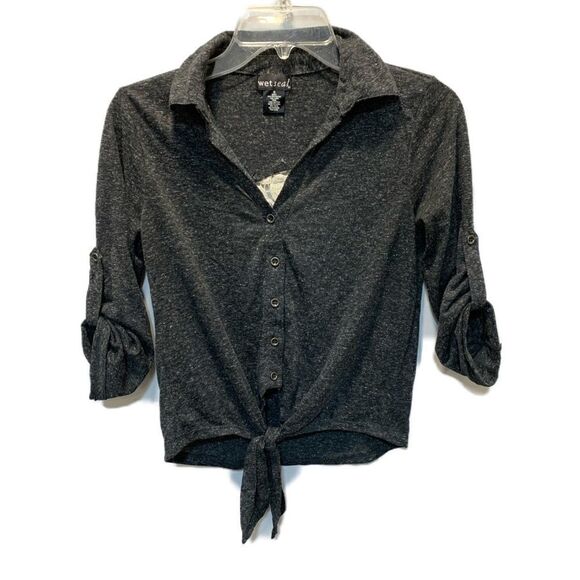 $5 ADD ON ITEM/Collard button up front tie knit skull detail - Picture 5 of 14